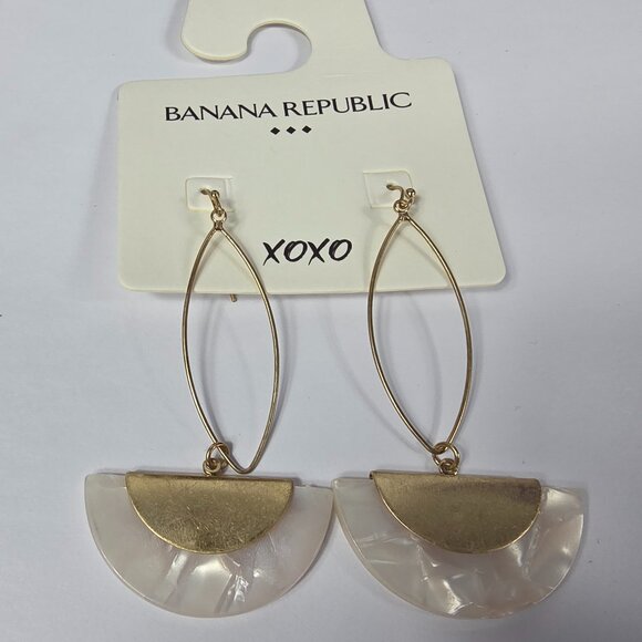 Banana Republic Mother of Pearl Half Moon Earrings - Picture 1 of 5